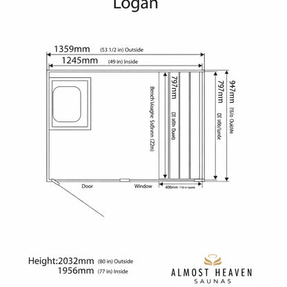 Logan 1-Person Indoor Sauna in Rustic Cedar