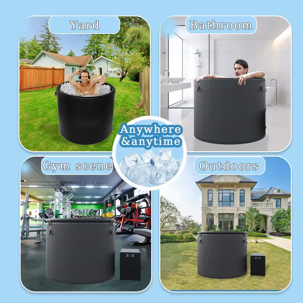 Pro Elite Recovery 90Cm Ice Pod Ice Bath Therapy Inflatable DWF Cold Plunge Tub for 03Hp Water Chiller for Athletes