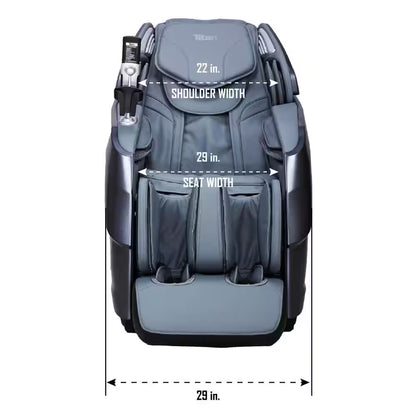 Rejuv Series Black Faux Leather Reclining 4D Massage Chair with Voice Recognition, Bluetooth Speakers and Heated Seat