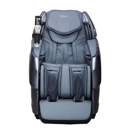 Rejuv Series Black Faux Leather Reclining 4D Massage Chair with Voice Recognition, Bluetooth Speakers and Heated Seat