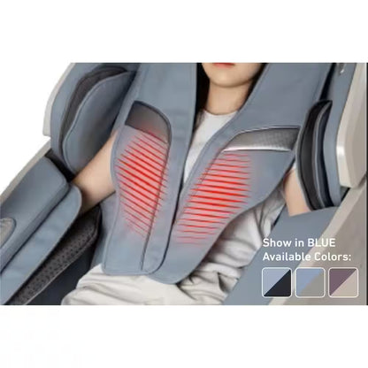 Rejuv Series Black Faux Leather Reclining 4D Massage Chair with Voice Recognition, Bluetooth Speakers and Heated Seat