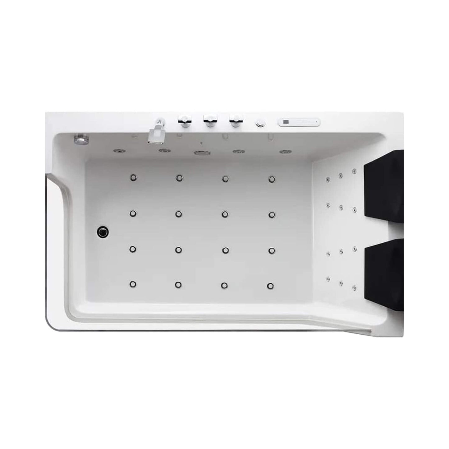 Alora 71-Inch Luxury 2-Person Acrylic Whirlpool Tub With LED Lights Jets And Faucet (SAK91752)