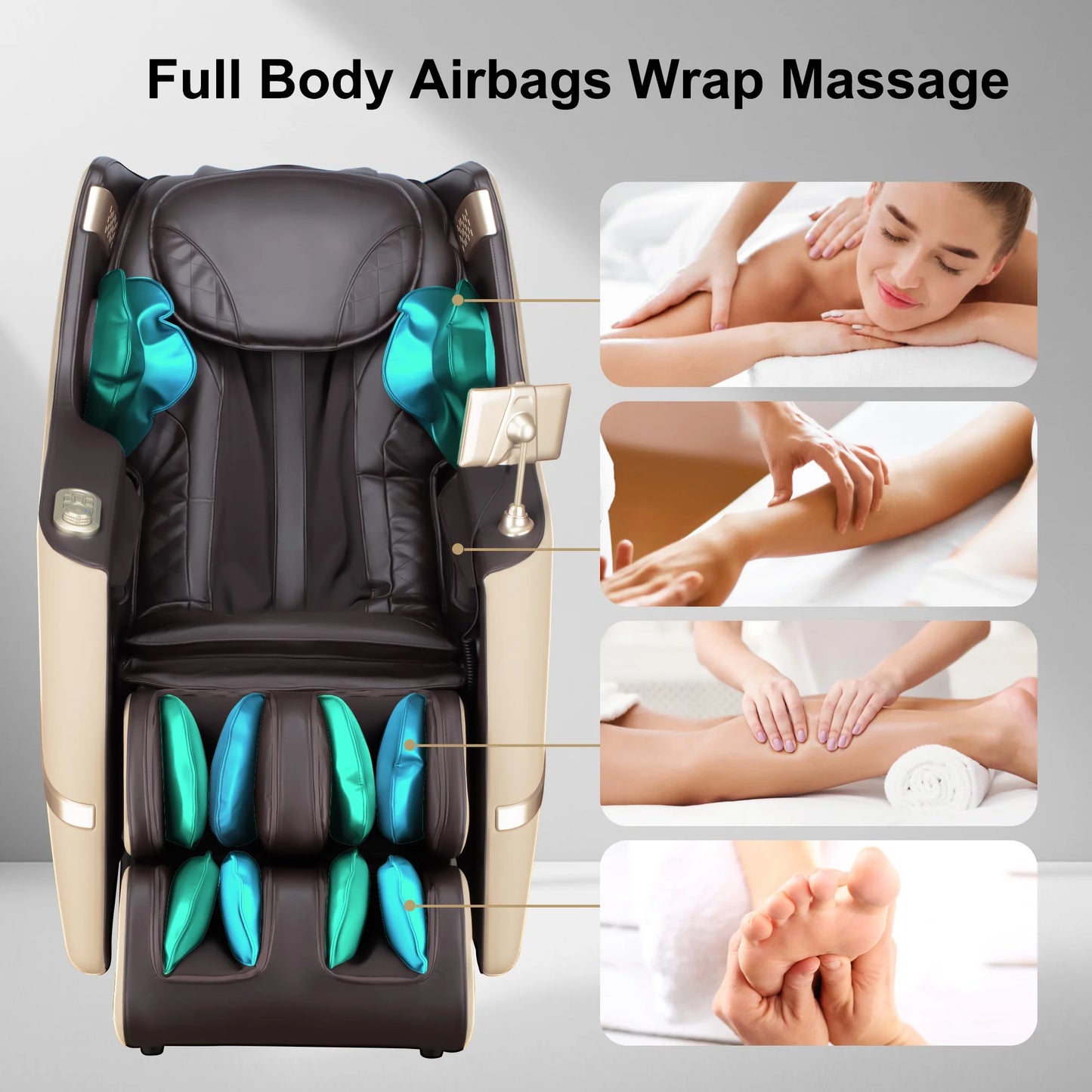 4D Massage Chair Full Body Zero Gravity, Massage Chairs and Recliners with Heated, SL Track, Bluetooth, APP Controller(Beige)