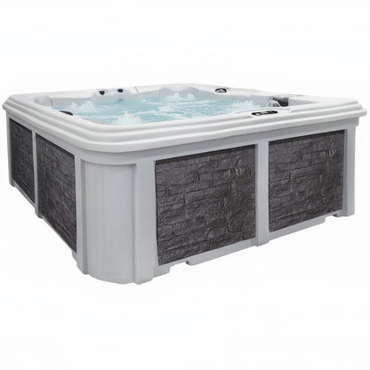 Arcadia Luxury Hot Tub – 7-Person Spa with Dual Captain’s Chairs & Open Footwell, 8' Design