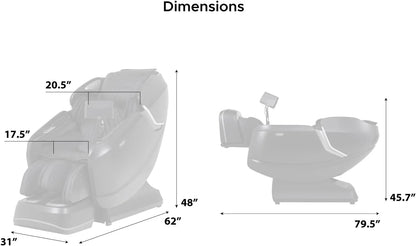 Pro-Vigor 4D Zero Gravity Massage Chair with SL Track & Heated Roller, Brown