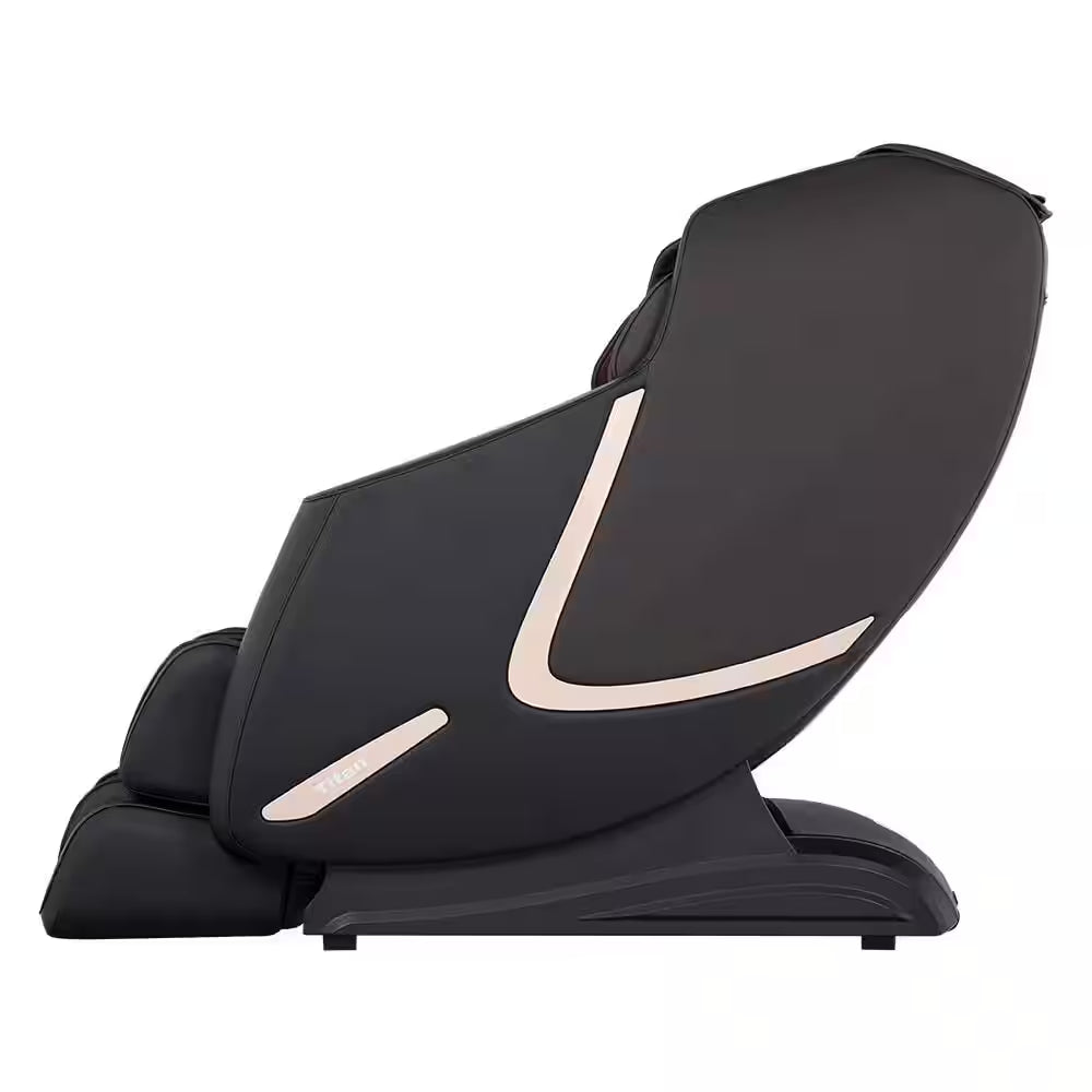 Prestige Series Brown Faux Leather Reclining 3D Massage Chair with Foot Rollers and Heated Seat