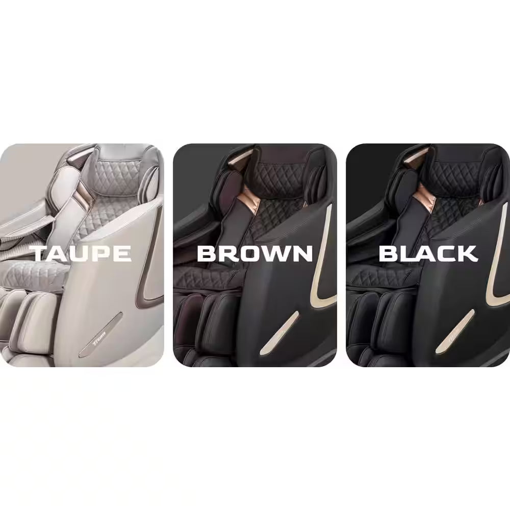 Prestige Series Brown Faux Leather Reclining 3D Massage Chair with Foot Rollers and Heated Seat