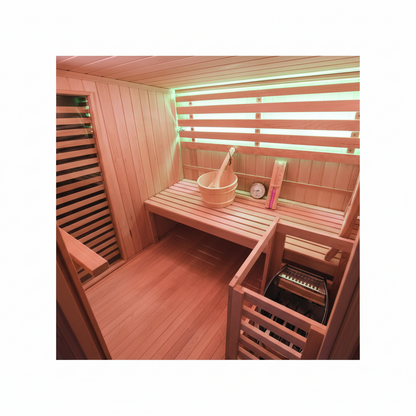 Sauna Cabin Finnish Steam Sauna 2/3 Places Complete Package with Harvia 3.5 Kw