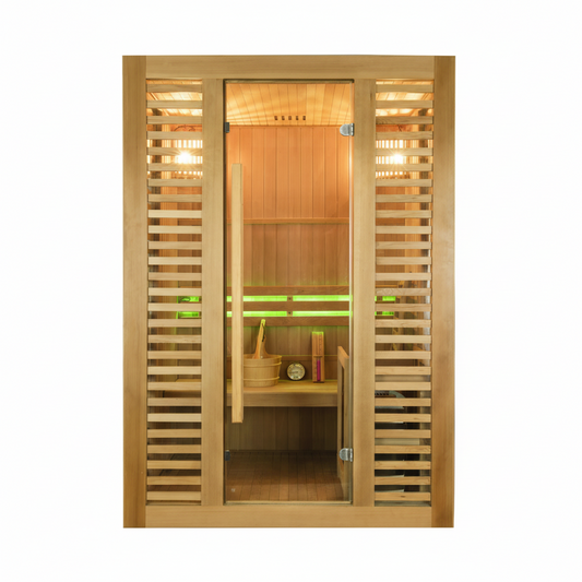 Sauna Cabin Finnish Steam Sauna 2/3 Places Complete Package with Harvia 3.5 Kw